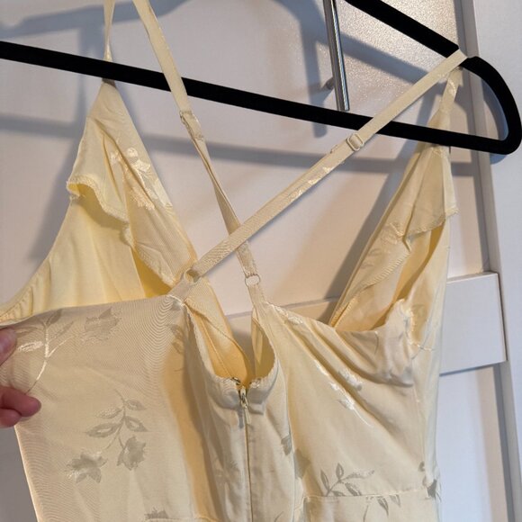 Monsoon Karlie Knot Front Jacquard Dress Yellow, size 6 - Picture 8 of 10